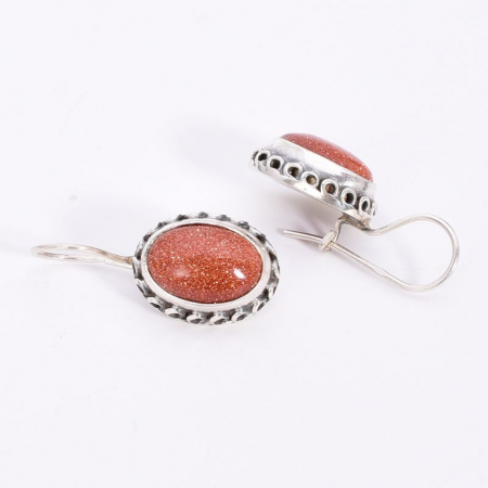 Cercei argint cu tortita, goldstone auriu [2]