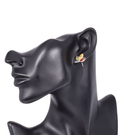 Cercei argint Trio cu pietre chihlimbar multicolor [2]