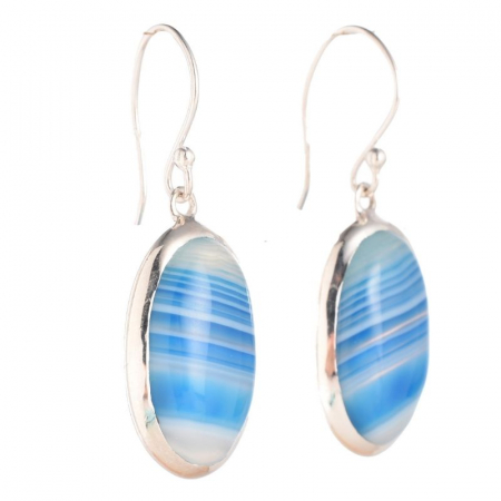 Cercei cu agat albastru Botswana din argint [1]
