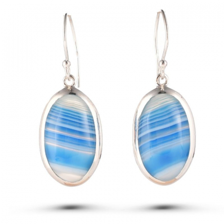 Cercei cu agat albastru Botswana din argint [0]