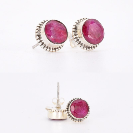 Cercei cu rubin din argint, model rawa [2]