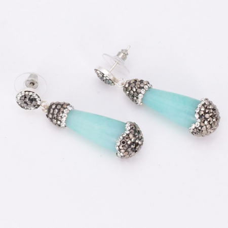 Cercei de argint cu agat albastru aqua Gelato [2]
