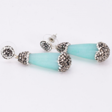 Cercei de argint cu agat albastru aqua Gelato [3]