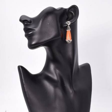 Cercei de argint cu agat portocaliu Gelato [2]