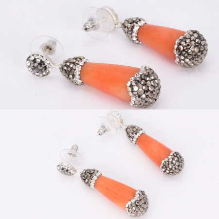 Cercei de argint cu agat portocaliu Gelato [1]