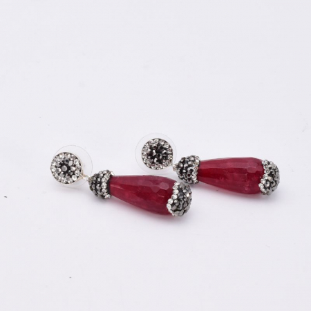 Cercei de argint cu agat rosu Gelato [4]