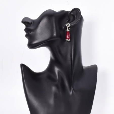 Cercei de argint cu agat rosu Gelato [1]