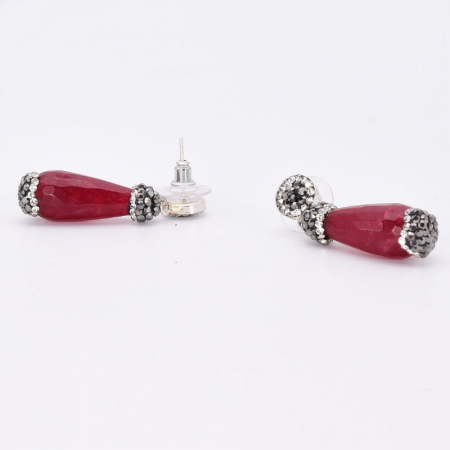Cercei de argint cu agat rosu Gelato [3]