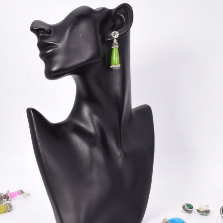 Cercei de argint cu agat verde Gelato [1]