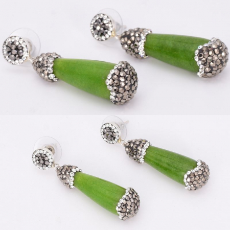 Cercei de argint cu agat verde Gelato [2]