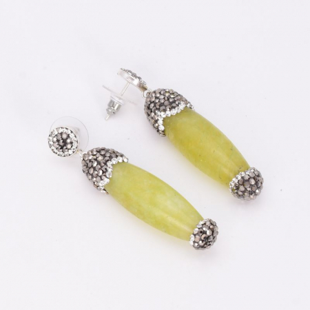 Cercei de argint cu agat verde lime Gelato [2]