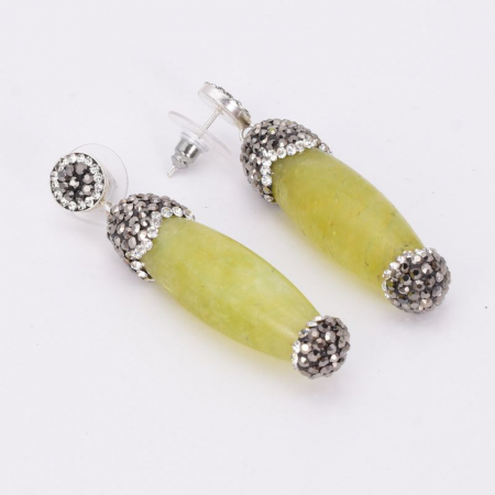 Cercei de argint cu agat verde lime Gelato [3]