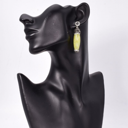 Cercei de argint cu agat verde lime Gelato [1]