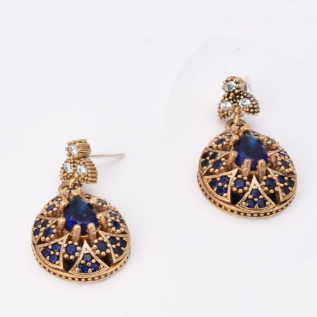 Cercei de argint cu CZ albastru, para Regina Anatoliei [2]