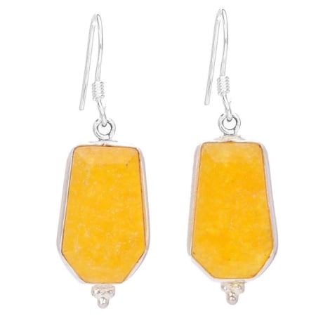 Bijuterii pietre semipretioase - Cercei de argint cu jad galben Elixirul Soarelui
