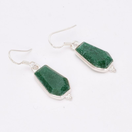 Cercei de argint cu jad verde [3]