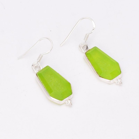 Cercei de argint cu jad verde lime [2]