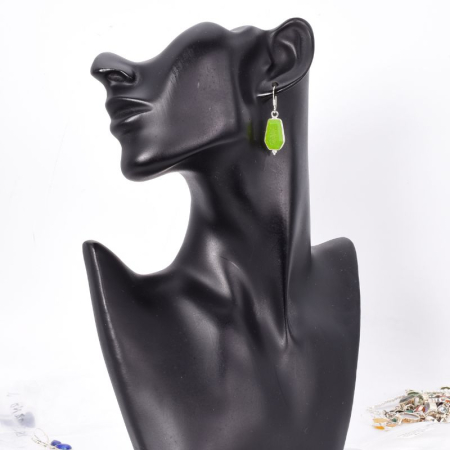Cercei de argint cu jad verde lime [1]