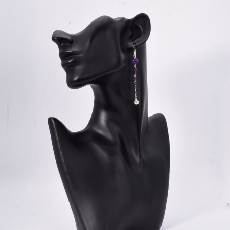 Cercei de argint cu margele de ametist Eleganta Cristalina [1]