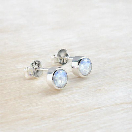 Cercei de argint cu piatra lunii rotund [1]