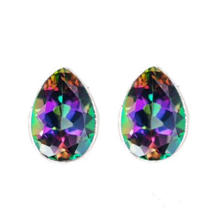 Cercei de argint cu topaz mistic