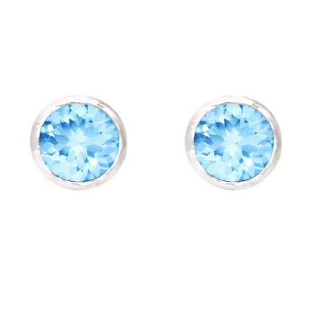 Cercei de argint cu topaz rotund