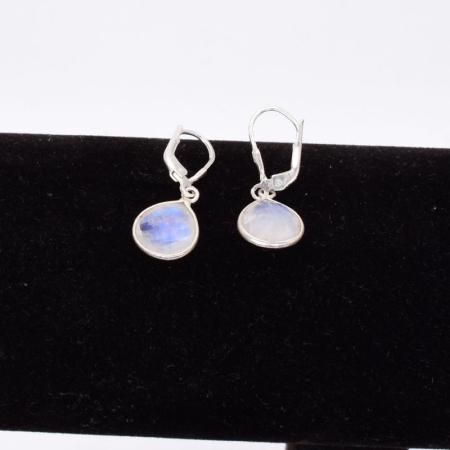 Cercei de argint cu tortita leverback, piatra lunii [2]