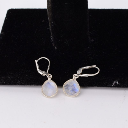 Cercei de argint cu tortita leverback, piatra lunii [3]