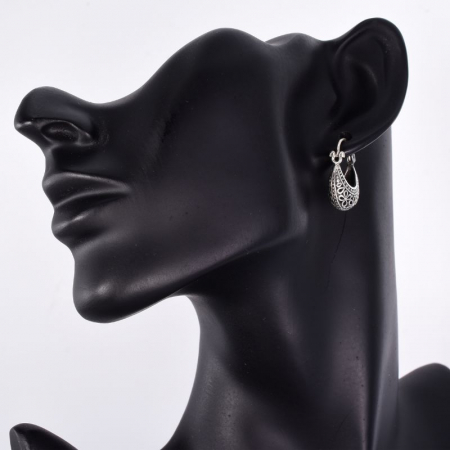 Cercei de argint cu tortita model Poseta cu Flori [1]