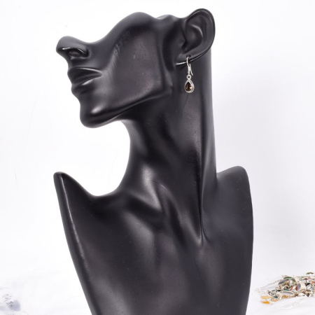 Cercei de argint lungi cu cuart fumuriu para, fatetat [1]