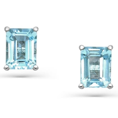 Bijuterii pietre semipretioase - Cercei cu topaz dreptunghiular din argint