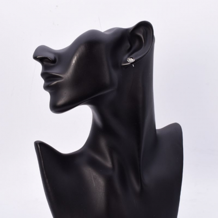 Cercei de argint, model floral semicerc [1]