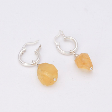 Cercei din argint cu citrin brut [2]