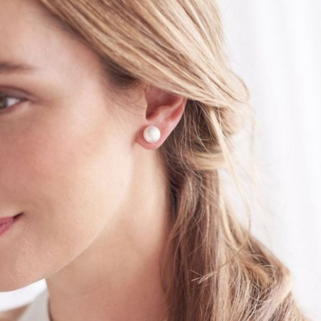 Cercei din argint cu perle de cultura albe 10 mm [1]