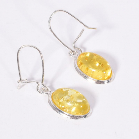 Cercei din argint cu pietre chihlimbar Miere de Salcam [3]