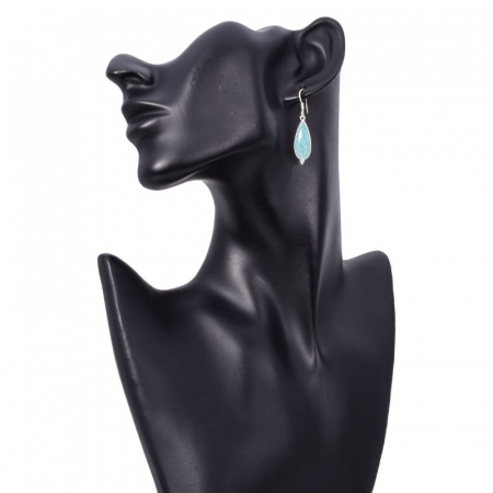 Cercei lungi argint - amazonit [2]