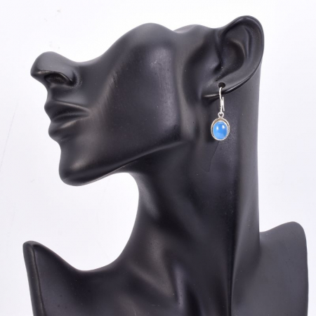 Cercei lungi argint calcedonia albastra [2]