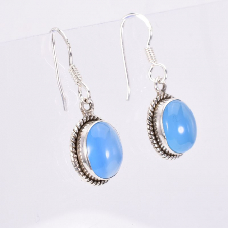 Cercei lungi argint calcedonia albastra [1]