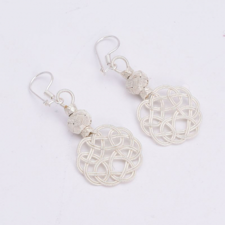 Cercei lungi argint Kazaz alb [1]