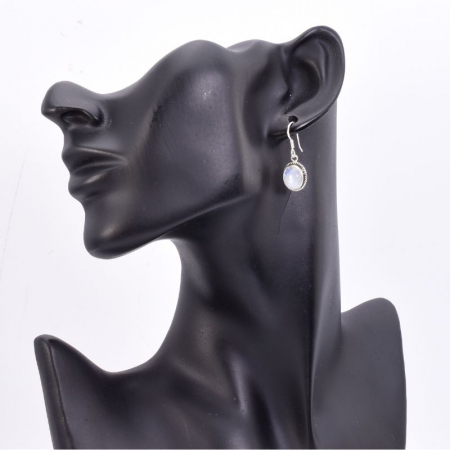 Cercei lungi argint piatra lunii Funie Rasucita [2]