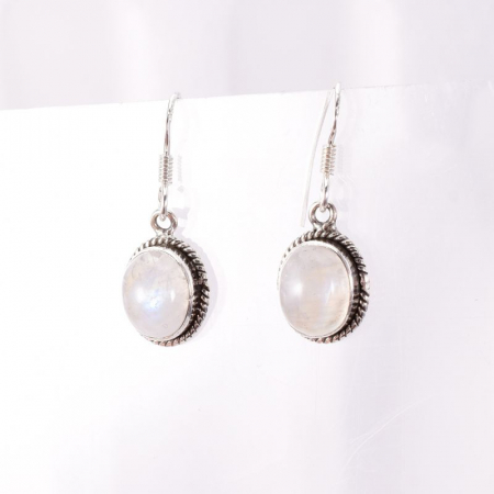 Cercei lungi argint piatra lunii Funie Rasucita [1]