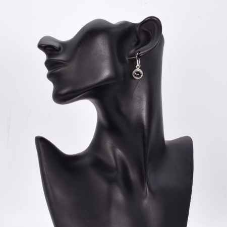 Cercei lungi cu topaz mistic din argint, funie rasucita [1]