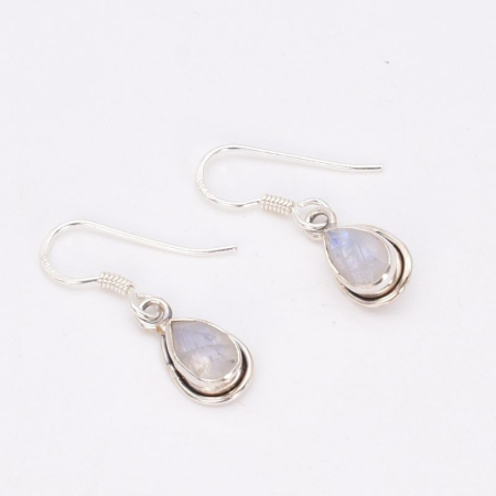 Cercei lungi de argint cu piatra lunii para, fatetat [3]