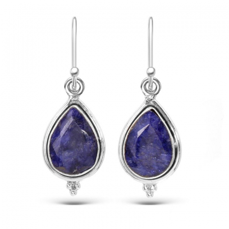 Cercei safir albastru para in rame argint [0]