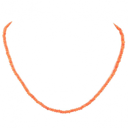 Colier argint carneol 2.5 mm, lungime 45 cm [0]