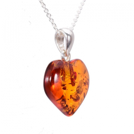 Colier argint chihlimbar baltic Inima de Aur [1]