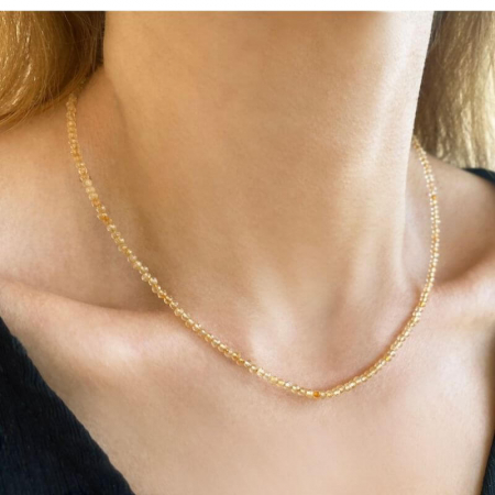 Colier argint citrin 2.2 mm, lungime 45 cm [0]