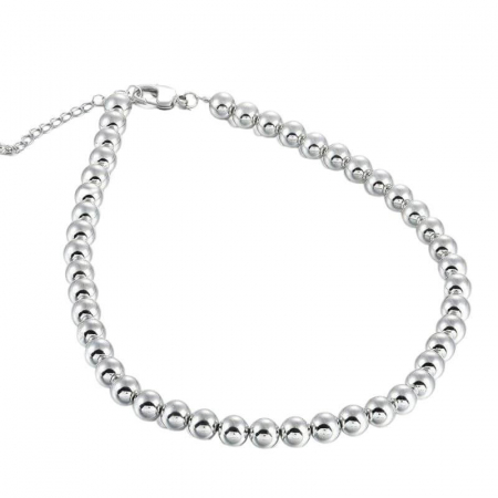 Colier argint cu bile 6 mm, lungime 42-46 cm [1]