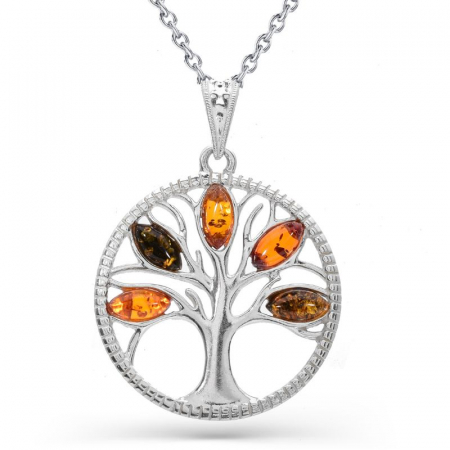 Colier argint cu chihlimbar Copacul Vietii [0]