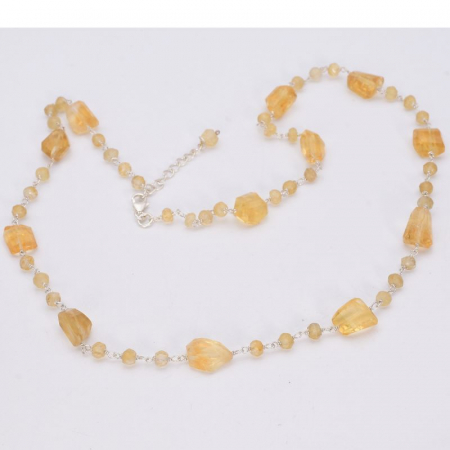 Colier argint cu citrin, forme neregulate [2]
